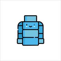 A blue robot with a smile on its face vector