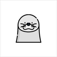 A seal with a face and a nose vector