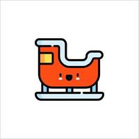 A red sled with a smiley face on it vector