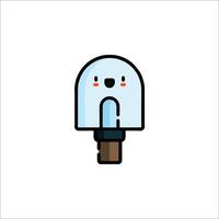 A cartoon ice cream popsicle with a smiley face vector