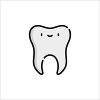 A tooth icon with a smiley face vector
