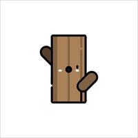 A cartoon wood block with a face on it vector