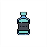 A bottle of water with a smiley face on it vector