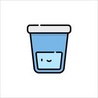 A cup of yogurt with a smiley face on it vector