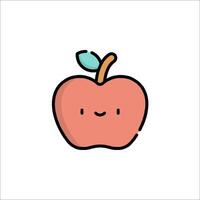 An apple with a smiley face on it vector