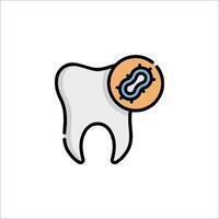 A tooth with a virus on it vector