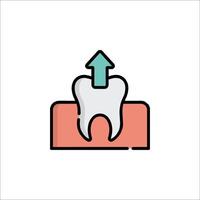 A tooth with an arrow pointing up on it vector