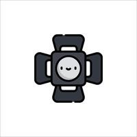 A black and white icon of a camera vector