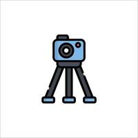 A camera on a tripod icon on a white background vector
