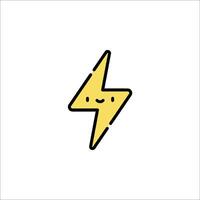 A lightning bolt with a smiley face on it vector