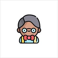 A cartoon character with glasses and a bow tie vector