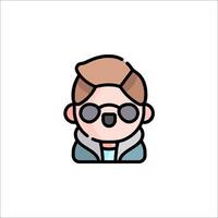 A cartoon character with glasses and a beard vector