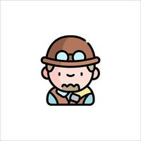 Steampunk man icon vector