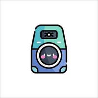 A cartoon image of a washing machine vector