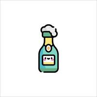 A bottle of alcohol with a smiley face on it vector