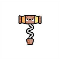 A cartoon hammer with a face on it vector