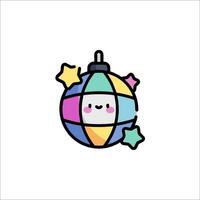 A cartoon ball with a smiley face on it vector