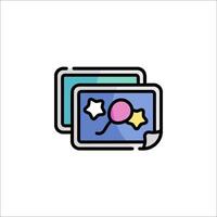 A flat icon of a computer screen with a balloon vector