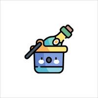 A bucket with a bottle of wine in it vector