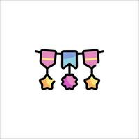 A colorful ribbon with stars and ribbons vector