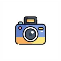 A colorful camera icon on a white background vector