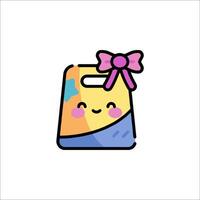 A cute bag with a bow on it vector