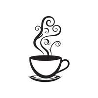 Cup of coffee monochrome clip art illustration vector