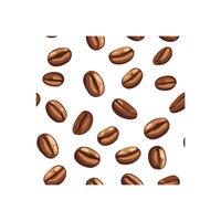 Coffee roasted bean with crack seamless pattern. Hand drawn graphic colored illustration vector