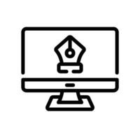 cursor Line Icon White Background vector