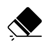eraser Glyph Icon White Background vector