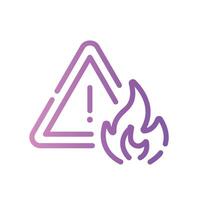 flammable Line Gradient Icon White Background vector