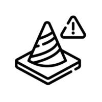 traffic cone Line Icon White Background vector