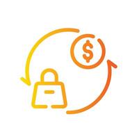 shopping Line Gradient Icon White Background vector