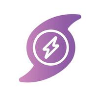 storm Flat Gradient Icon White Background vector