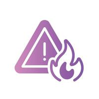 flammable Flat Gradient Icon White Background vector