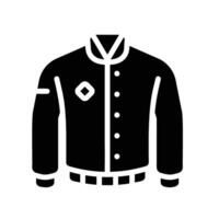 jacket Glyph Icon White Background vector