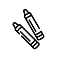 crayon Line Icon White Background vector