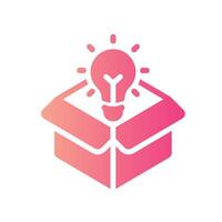 box tips Flat Gradient Icon White Background vector