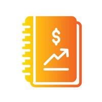 notebook Flat Gradient Icon White Background vector