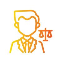 lawyer Line Gradient Icon White Background vector