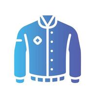 jacket Flat Gradient Icon White Background vector