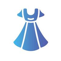 dress Flat Gradient Icon White Background vector
