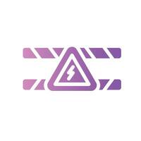 high voltage Flat Gradient Icon White Background vector