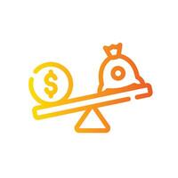 debt Line Gradient Icon White Background vector