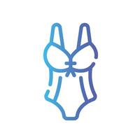 tiny bikini Line Gradient Icon White Background vector