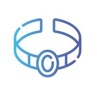 bangle Line Gradient Icon White Background vector