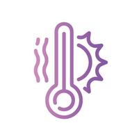 high temperatures Line Gradient Icon White Background vector