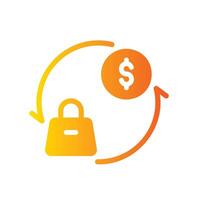 shopping Flat Gradient Icon White Background vector