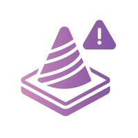 traffic cone Flat Gradient Icon White Background vector
