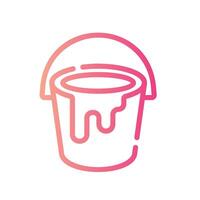 paint bucket Line Gradient Icon White Background vector